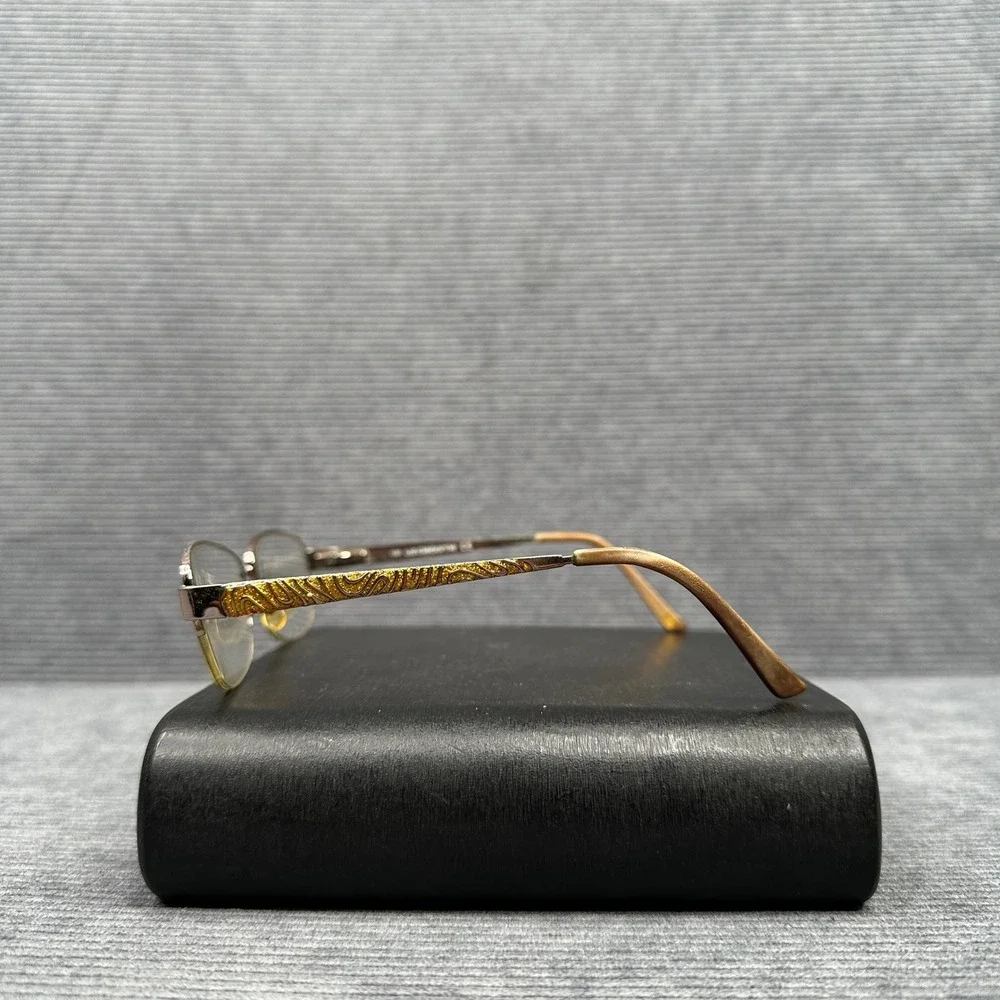 Liz Claiborne L611 Bronze Gold Textured Temple Y2K Eyeglasses Frames 54-17-135